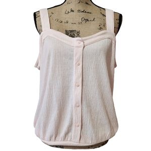 NWT Loft Textured Sleeveless Tank Pale Pink Blouse - XL
